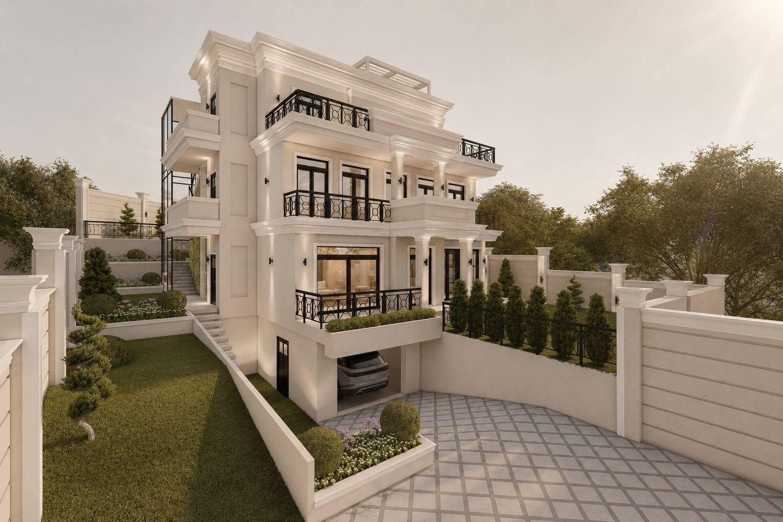 Pročelje zgrade Hill Villa Maksimir po katovima